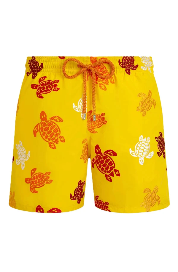Trunks Board Surf - Herren Badehose mit Mehrfarbigem Meeresschildkröten-Print, Elastischem