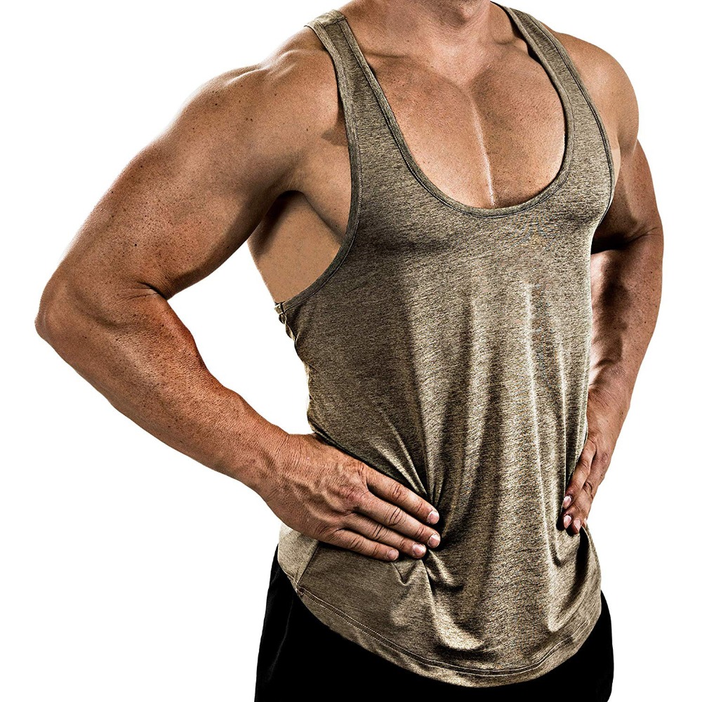 Tank Top Muscle - Herren Fitness Einfarbiges V-Ausschnitt Ärmelloses Shirt