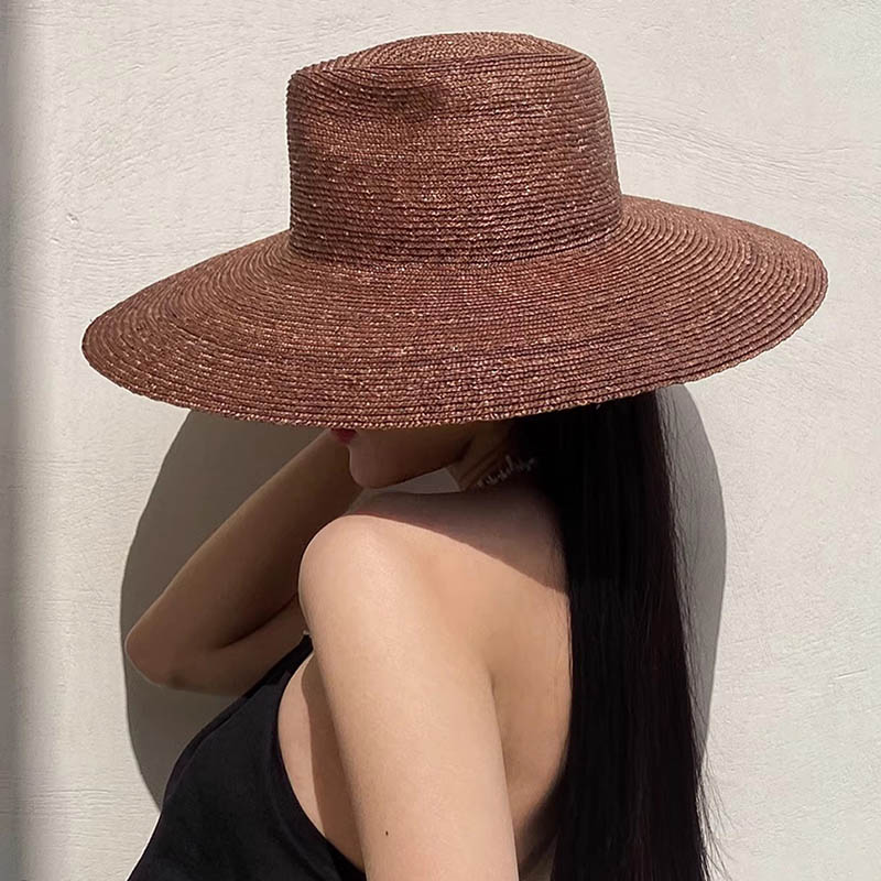 Bucket Hat Straw - Große Krempe Panama Strohhut für Frauen