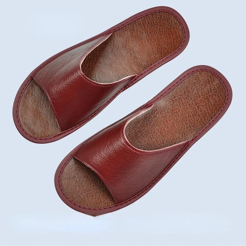 Flip Flop Leather Men - XIHAHA Sommer Mode Rindsleder Echtes Leder