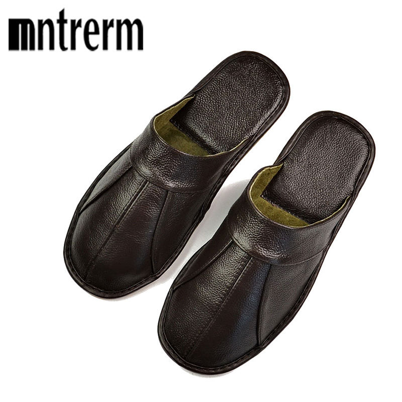 Flip Flop Leather Men - Mntrerm Frühling Slip Auf Männer Hausschuhe