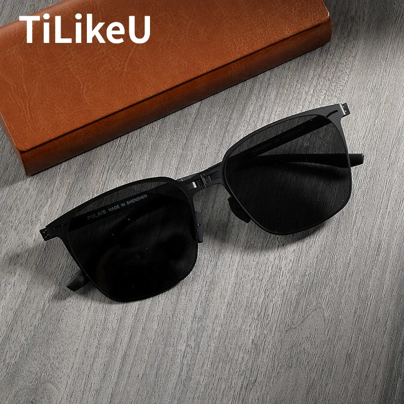 Sunglasses Aviator Polarized - Ultradünne Luftfahrt-Sonnenbrille aus Edelstahl, quadratisch, faltbar,