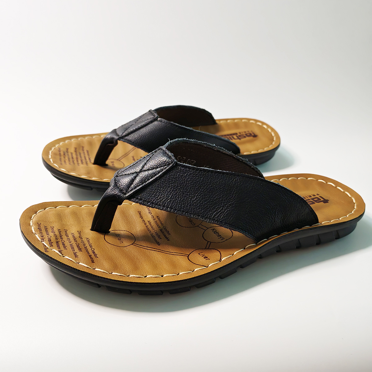 Flip Flop Leather Men - Sommerschuhe Herren-Hausschuhe aus echtem Leder, flache