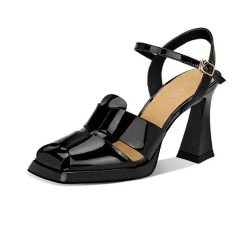 Casual Sandal Leather - Frauen High Heel Sandalen Mode Patent