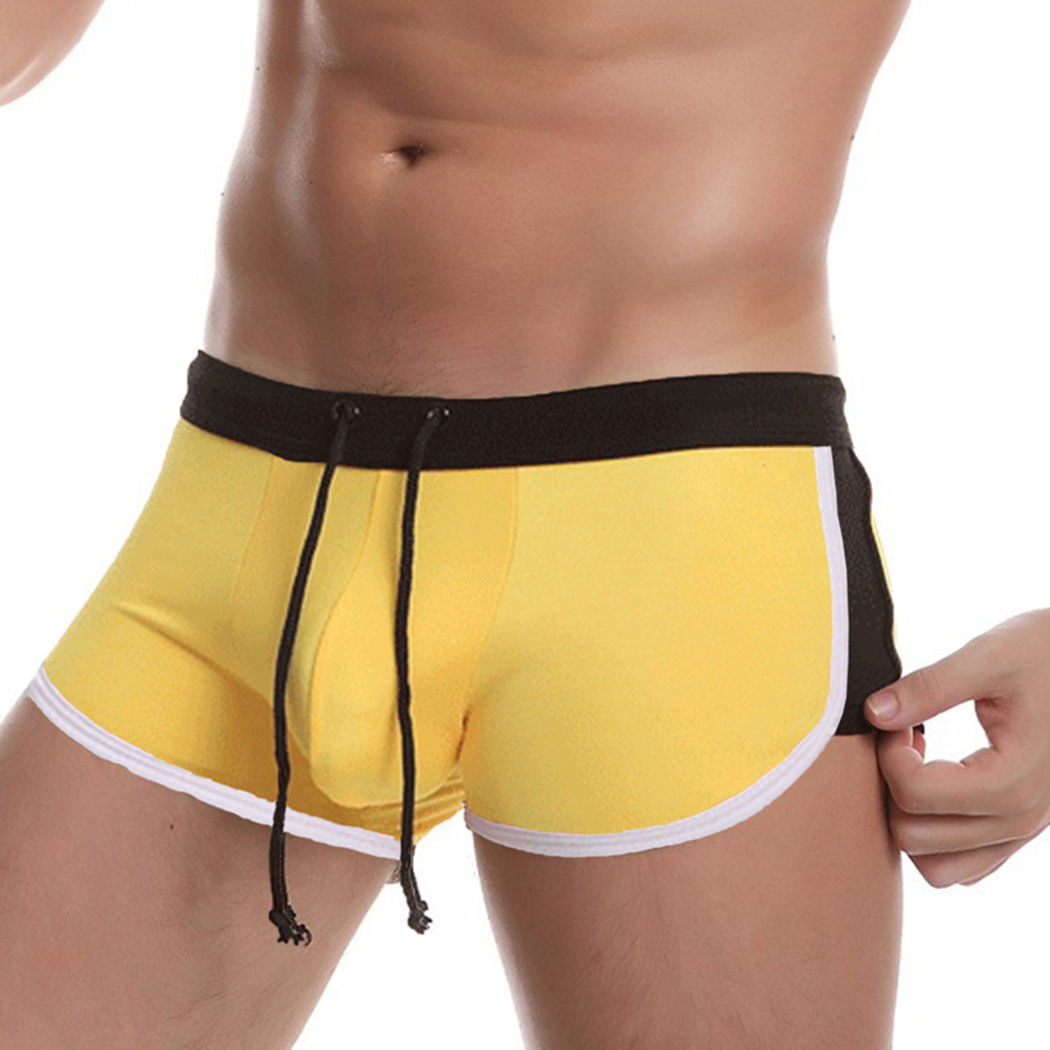 Swim Trunk Quick Dry - Herren-Badehose mit Kordelzug Flache Schwimmshorts Schnelltrocknende