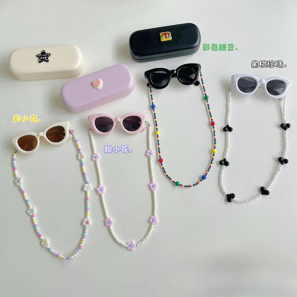 Sunglass Retainer Cord - Niedliches Mädchen-Sonnenbrillen-Set in Herzform mit UV400-Schutz,