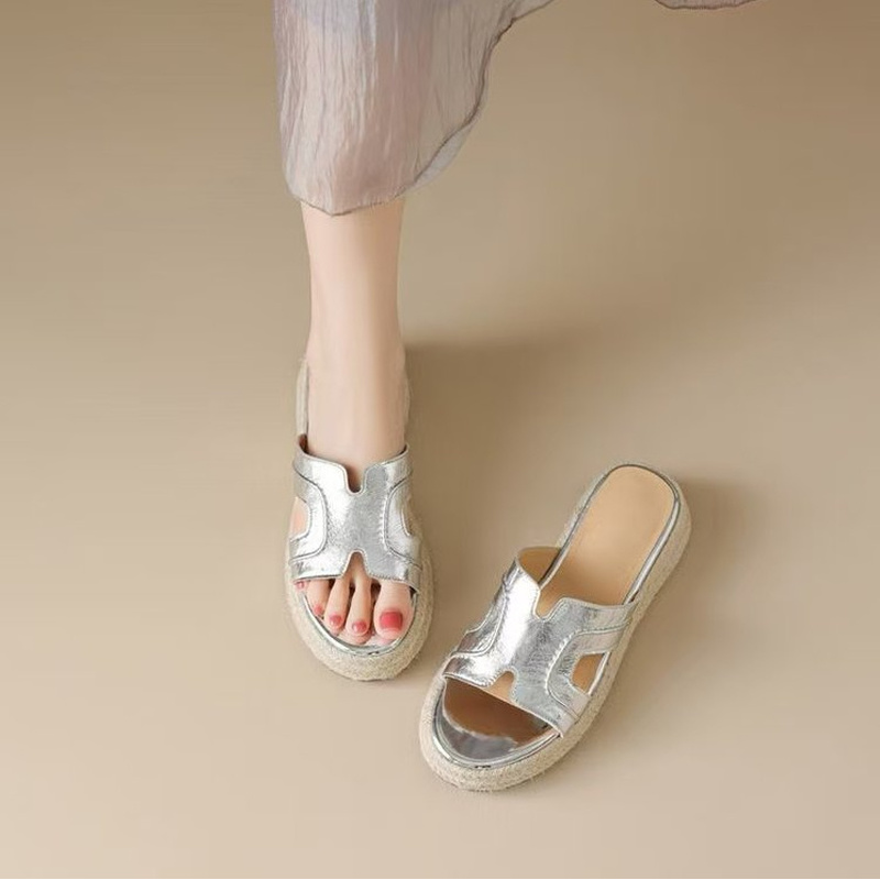 Espadrille Slip On - 2026 Neue Damen Espadrille Mules Plateau-Sandalen