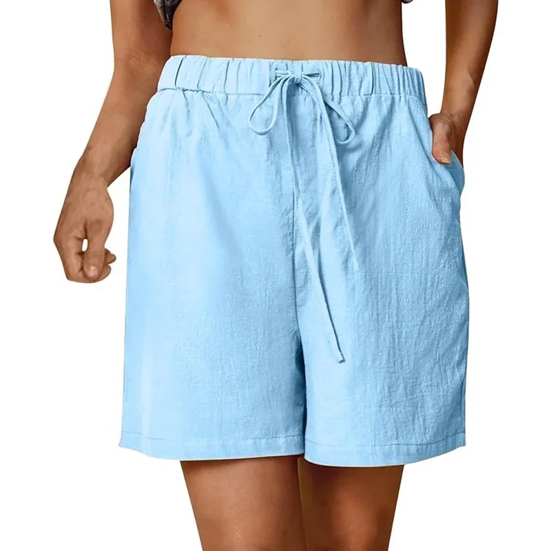 2026 Damen Sommer Casual Short – Short Linen Drawstring Bewertung und Preis