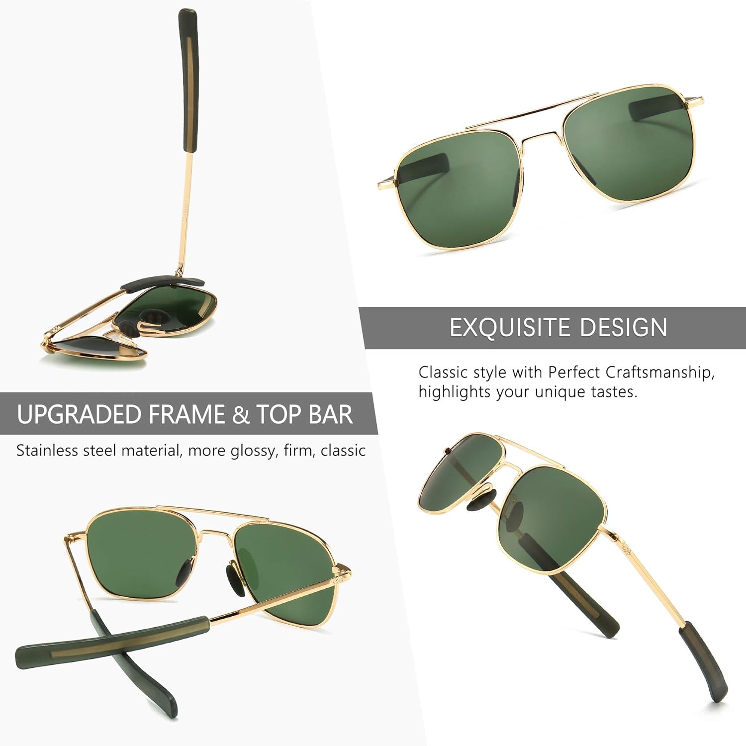 Herren-Sonnenbrille im Militär – Sunglasses Aviator Polarized Bewertung und Preis