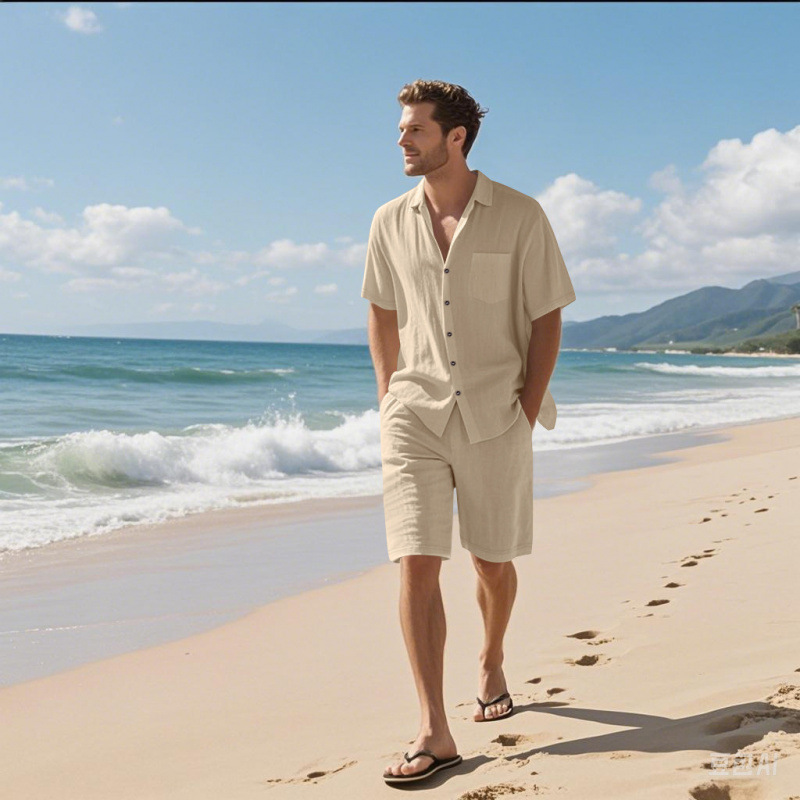 Herren-Set aus Leinenmischung  – Linen Shirt Breathable Bewertung und Preis