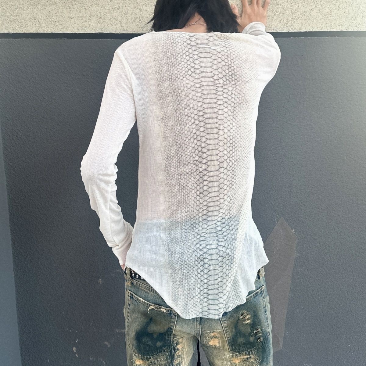 Langarm-Tops mit Rundhalsaussc – Tee Graphic Print Bewertung und Preis