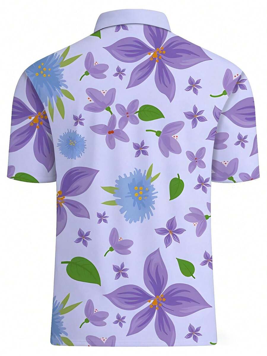 Herren Blumenmuster Piqué-Hemd – Polo Shirt Pique Bewertung und Preis