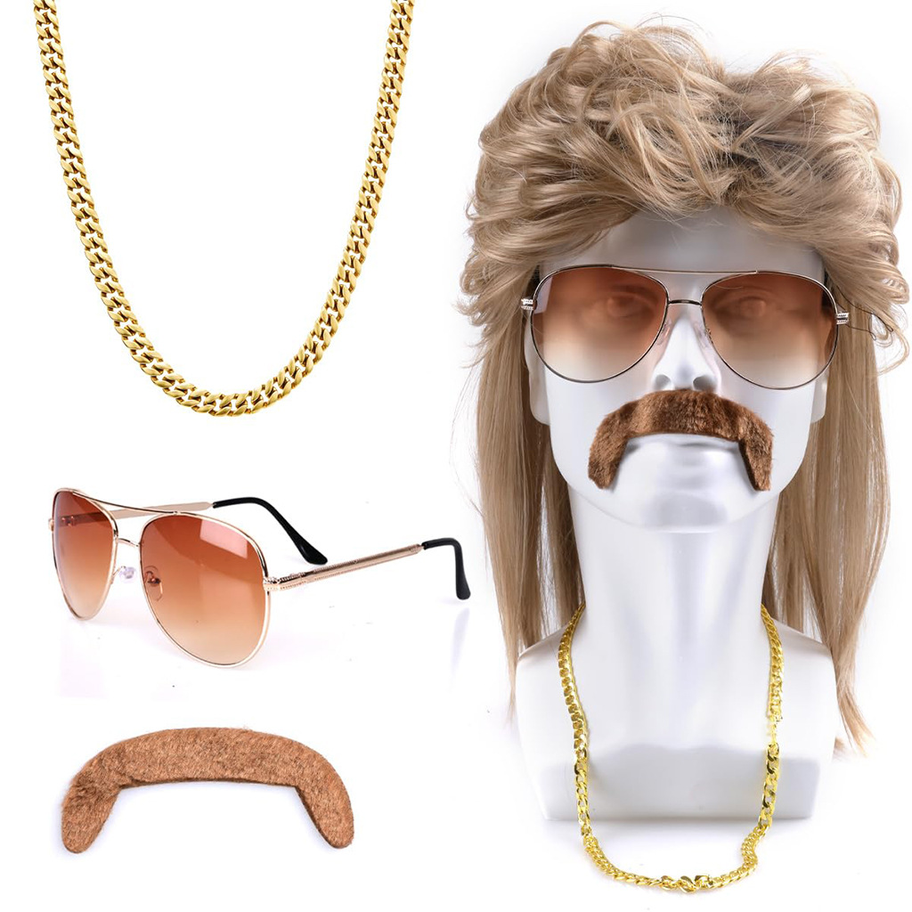 80er Disco Synthetik-Perücken- – Sunglass Retainer Cord Bewertung und Preis