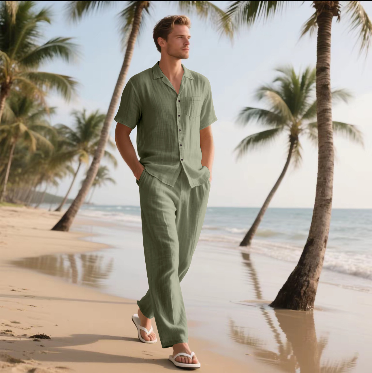 Sommer Herren Neues Leinen Cas – Short Linen Drawstring Bewertung und Preis
