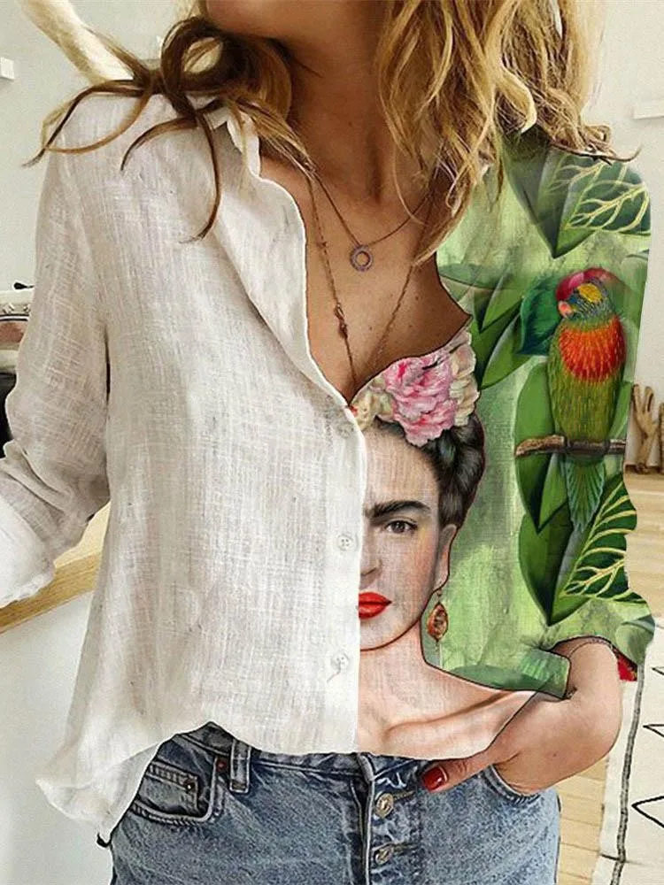 Frauen Frühling Und Herbst Lan – Shirt Camp Collar Bewertung und Preis