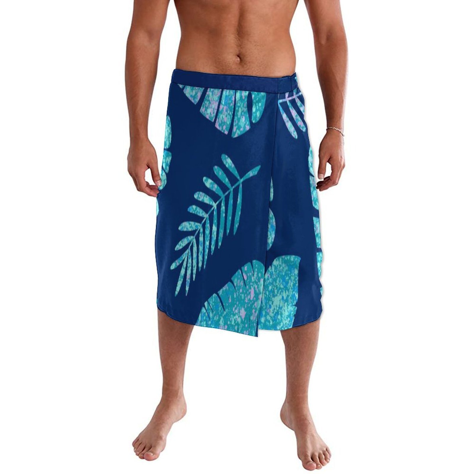 Blaues, geblümtes polynesische – Sarong Men Wrap Bewertung und Preis